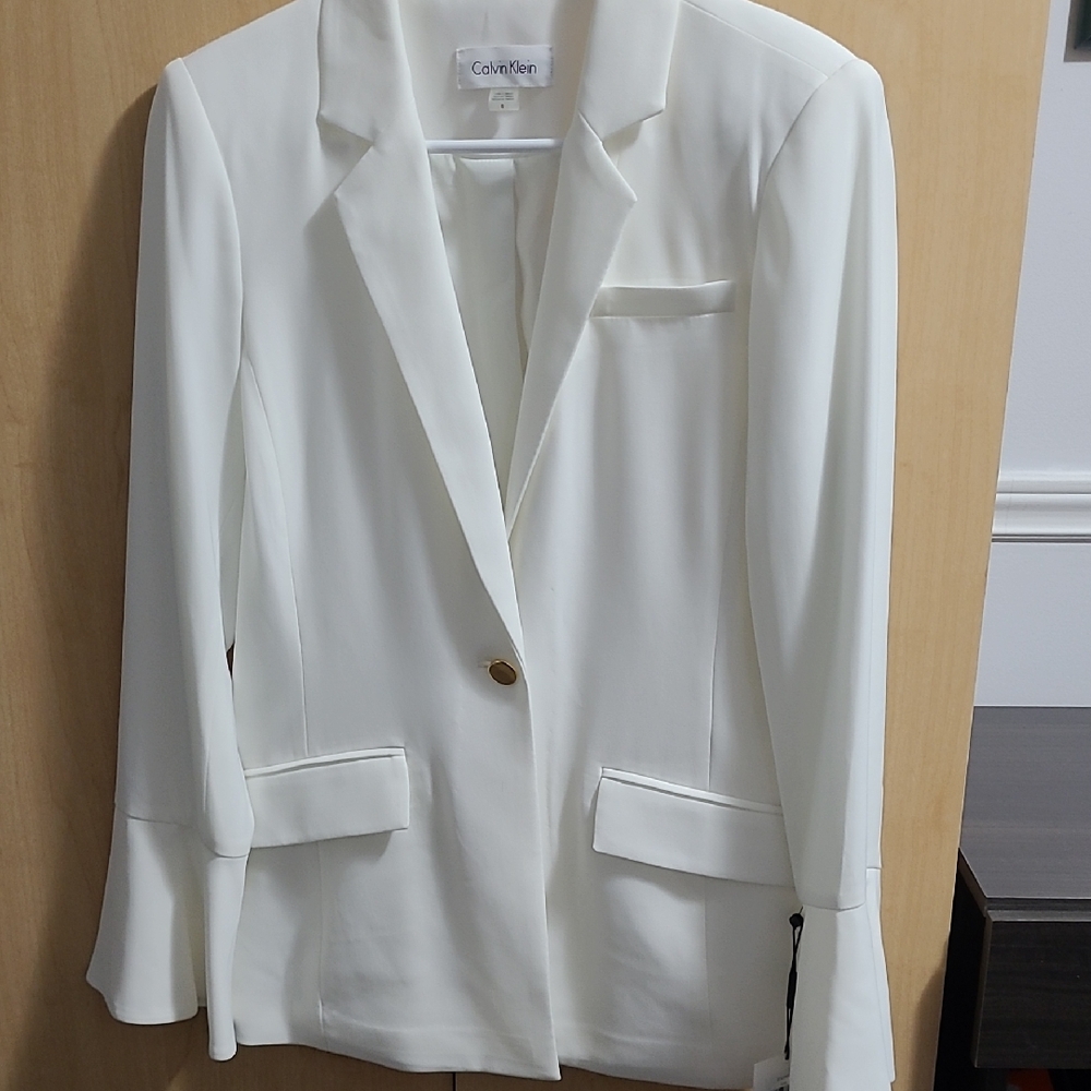 Calvin Klein Women's White Blazer